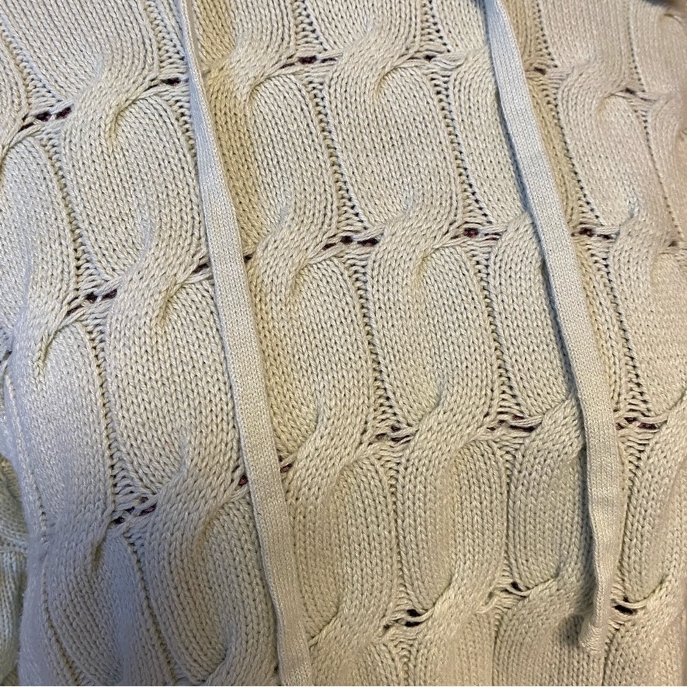 Saturday Sunday Anthropologie Sz L Soft Green Knit Pull Over Hoodie Sweater - Picture 4 of 5